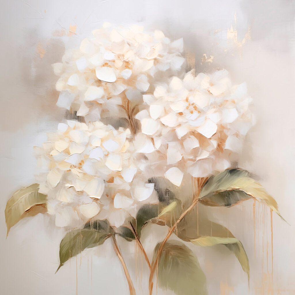 Painting of white flowers