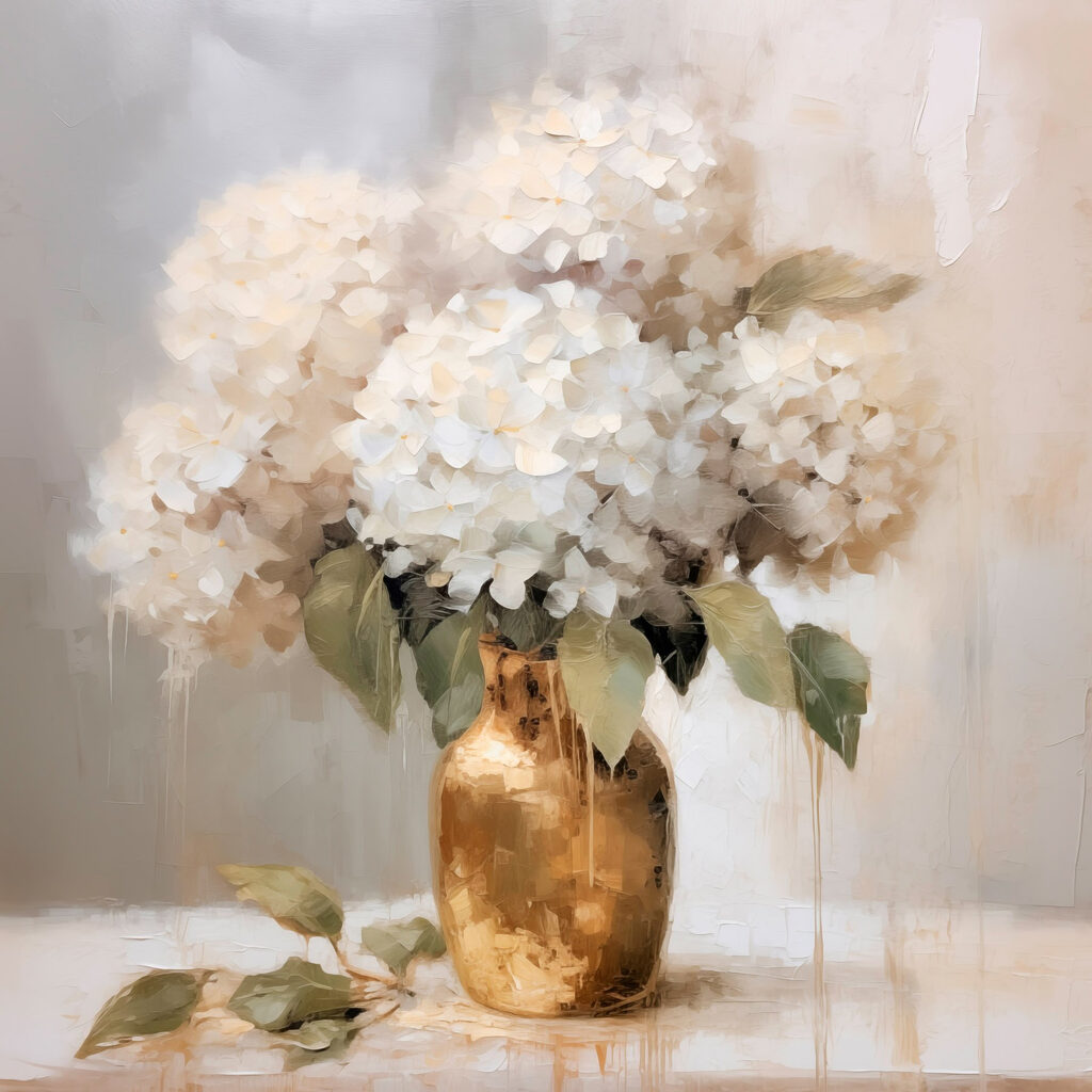 Painting of flowers in a vase