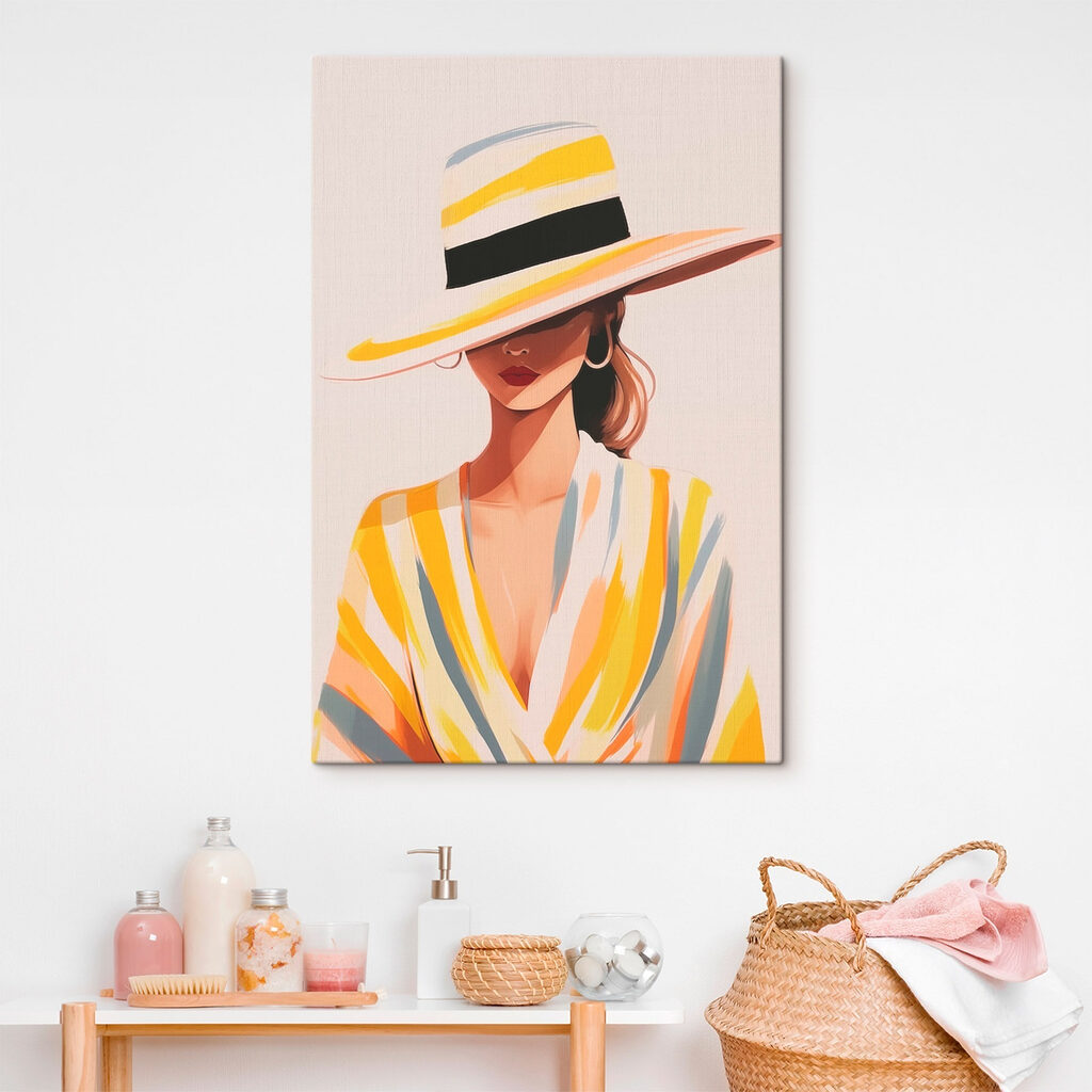 Woman wearing a yellow hat