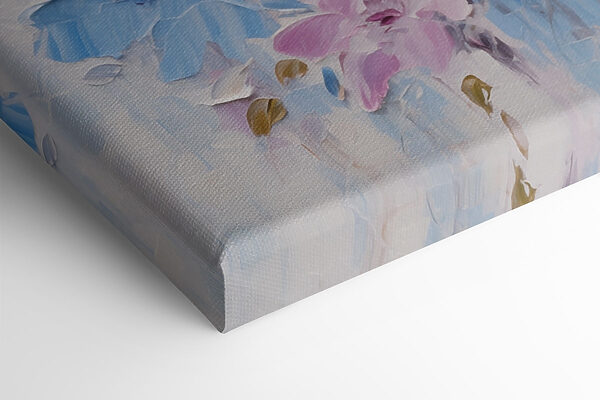 Painting of flowers on a white surface Painting of flowers on a white surface
