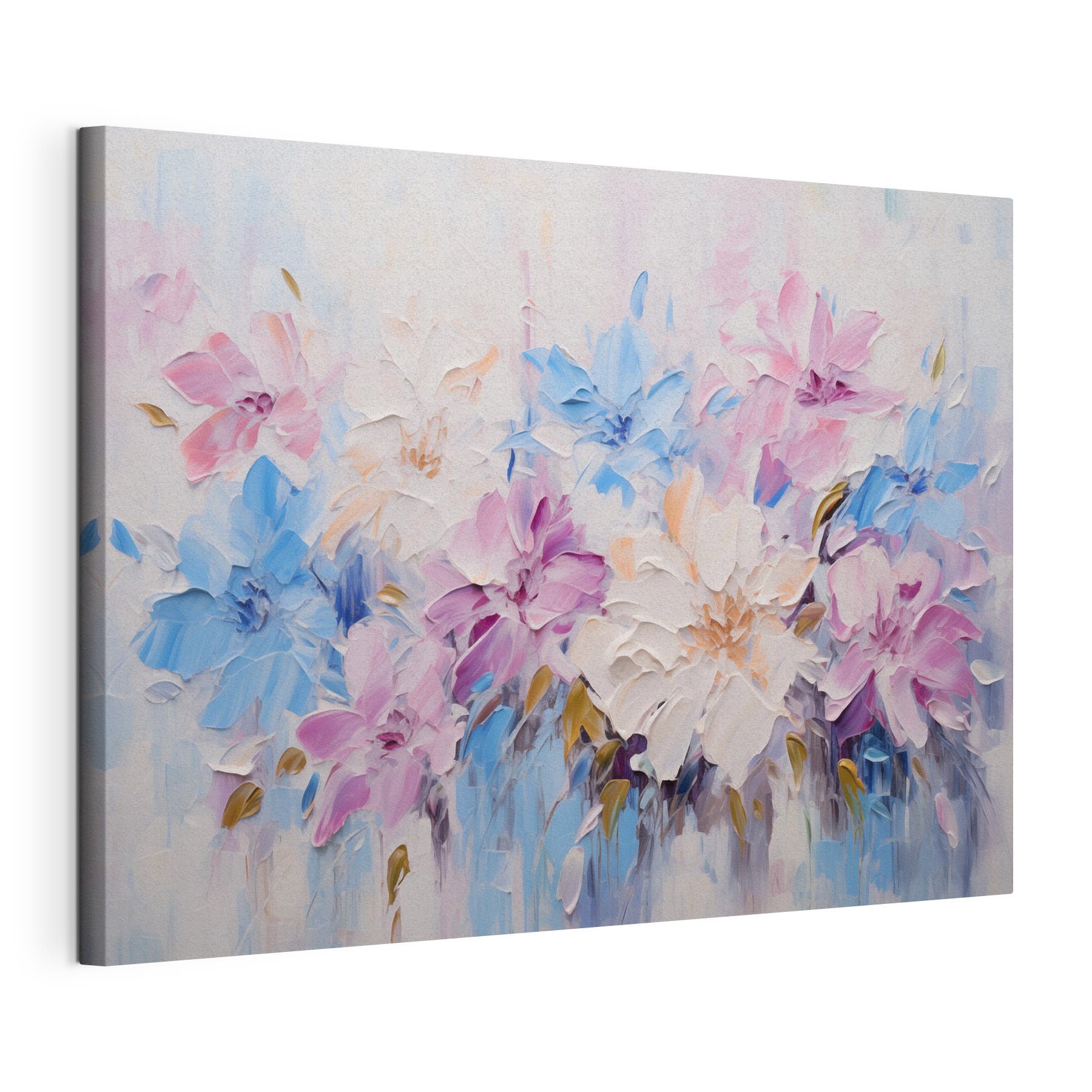 Painting of flowers on a white surface Painting of flowers on a white surface
