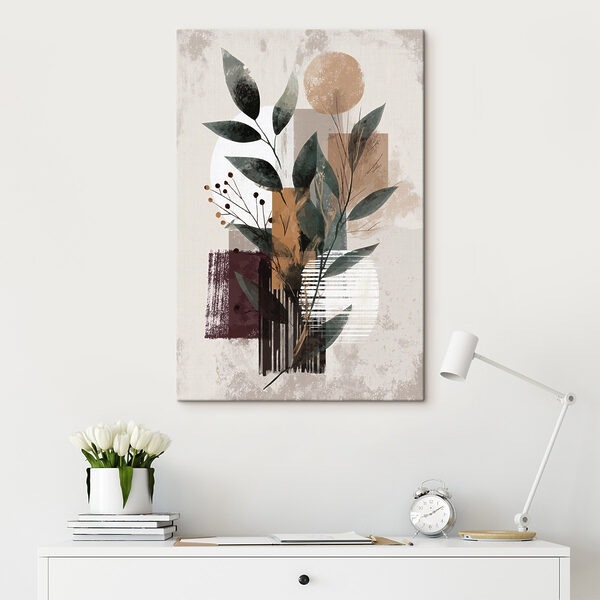 Quadri Dipinto raffigurante foglie e fiori