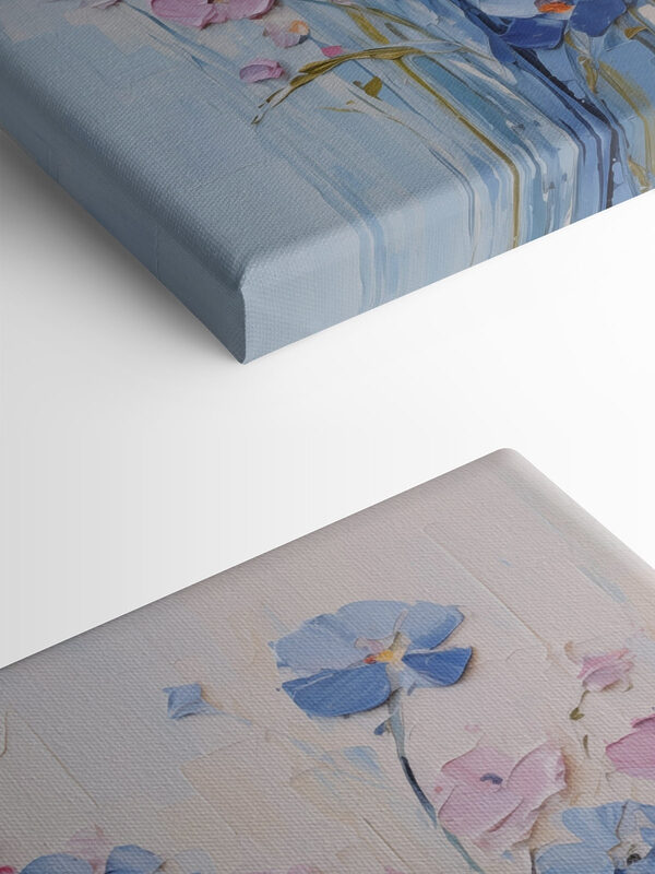 Painting of flowers on a white surface Painting of flowers on a white surface