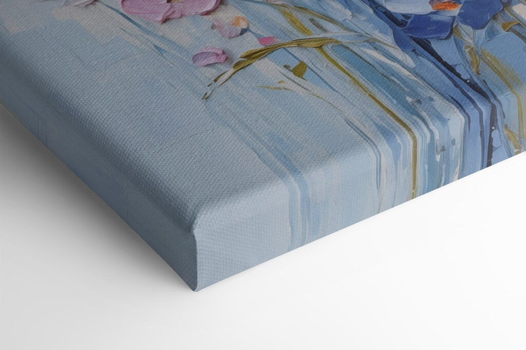 Painting of flowers on a white surface Painting of flowers on a white surface