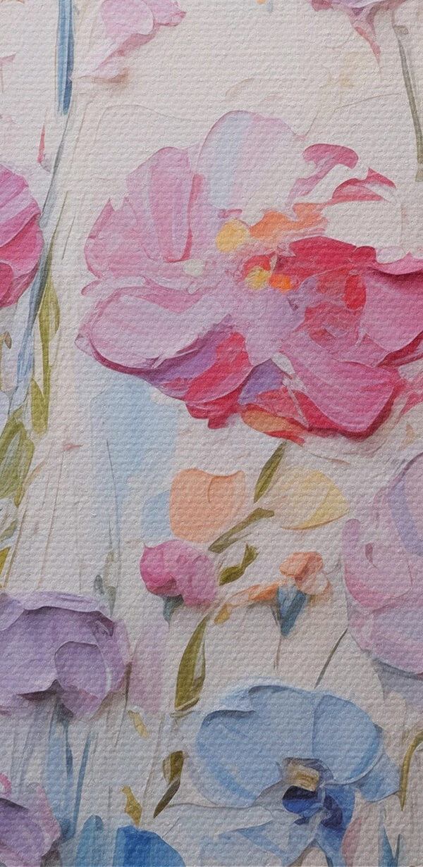 Painting of flowers on a white surface Painting of flowers on a white surface