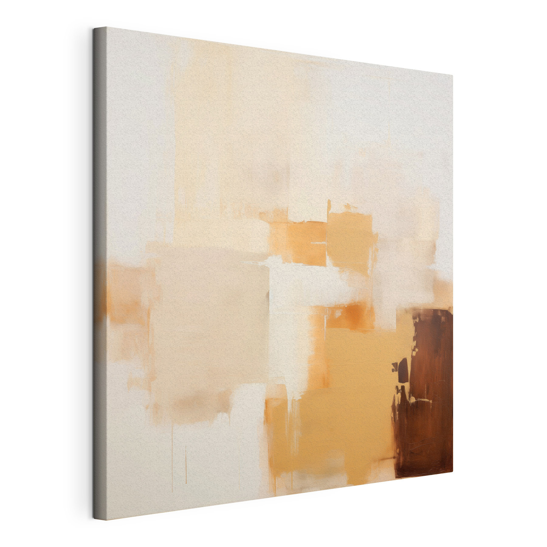 Painting of a white wall with brown squares Painting of a white wall with brown squares