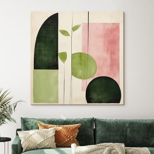 Painting of a plant and circles
