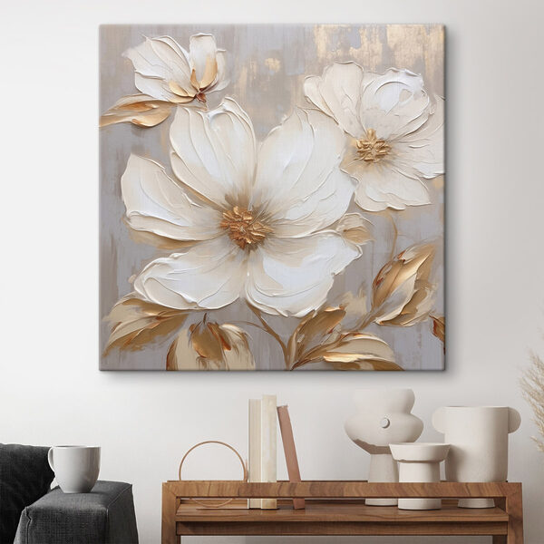 Quadri Dipinto di fiori su una parete