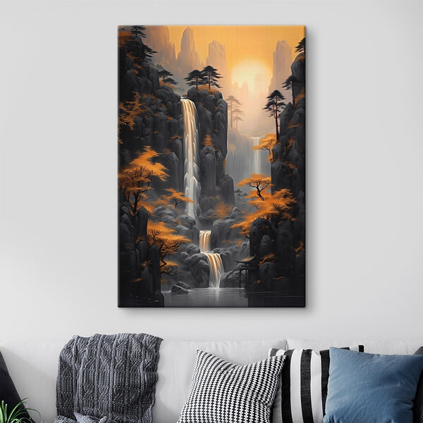 Quadri Cascata in una zona rocciosa