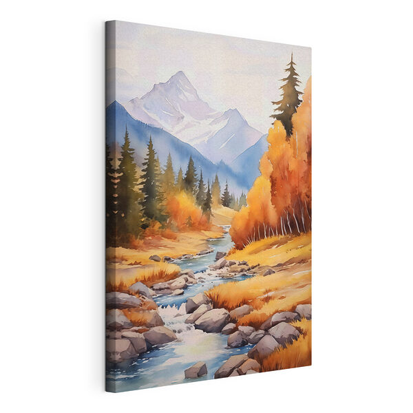 Quadri Acquerello raffigurante un fiume che scorre attraverso una foresta (COD: s46187) Quadri Quadri Acquerello raffigurante un fiume che scorre attraverso una foresta (COD: s46187)