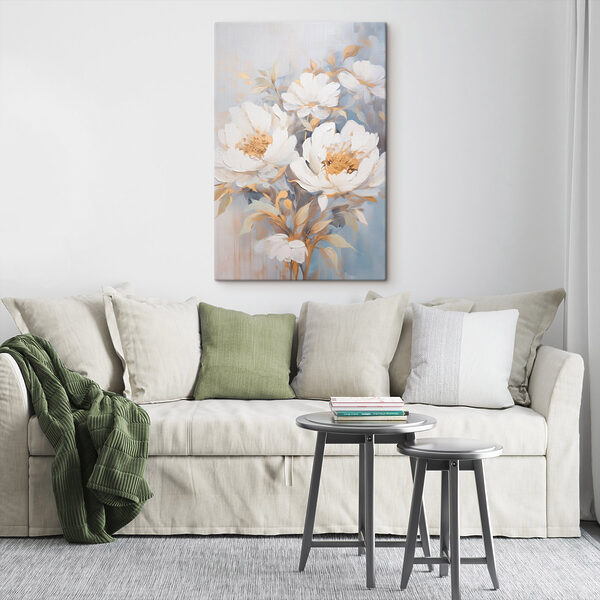 Painting of white flowers Painting of white flowers