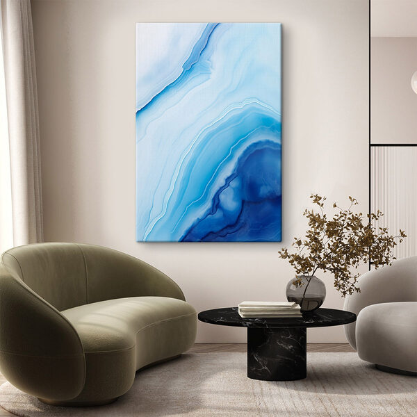 Fluid waves of calming blue tones