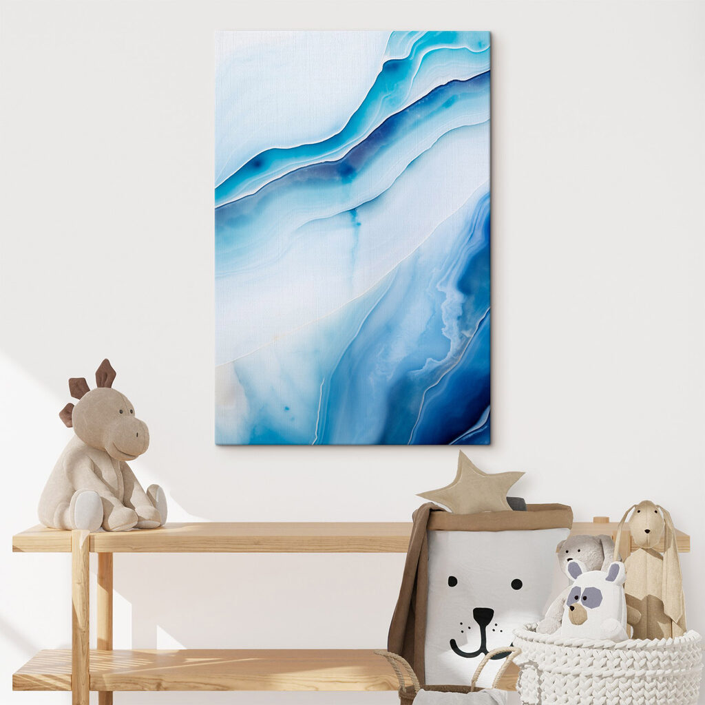 Flowing waves in calm blue tones