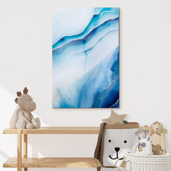 Flowing waves in calm blue tones
