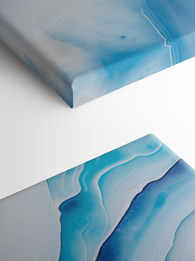 Flowing waves in calm blue tones