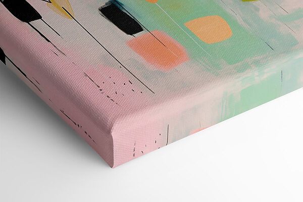 Painting of squares and flowers