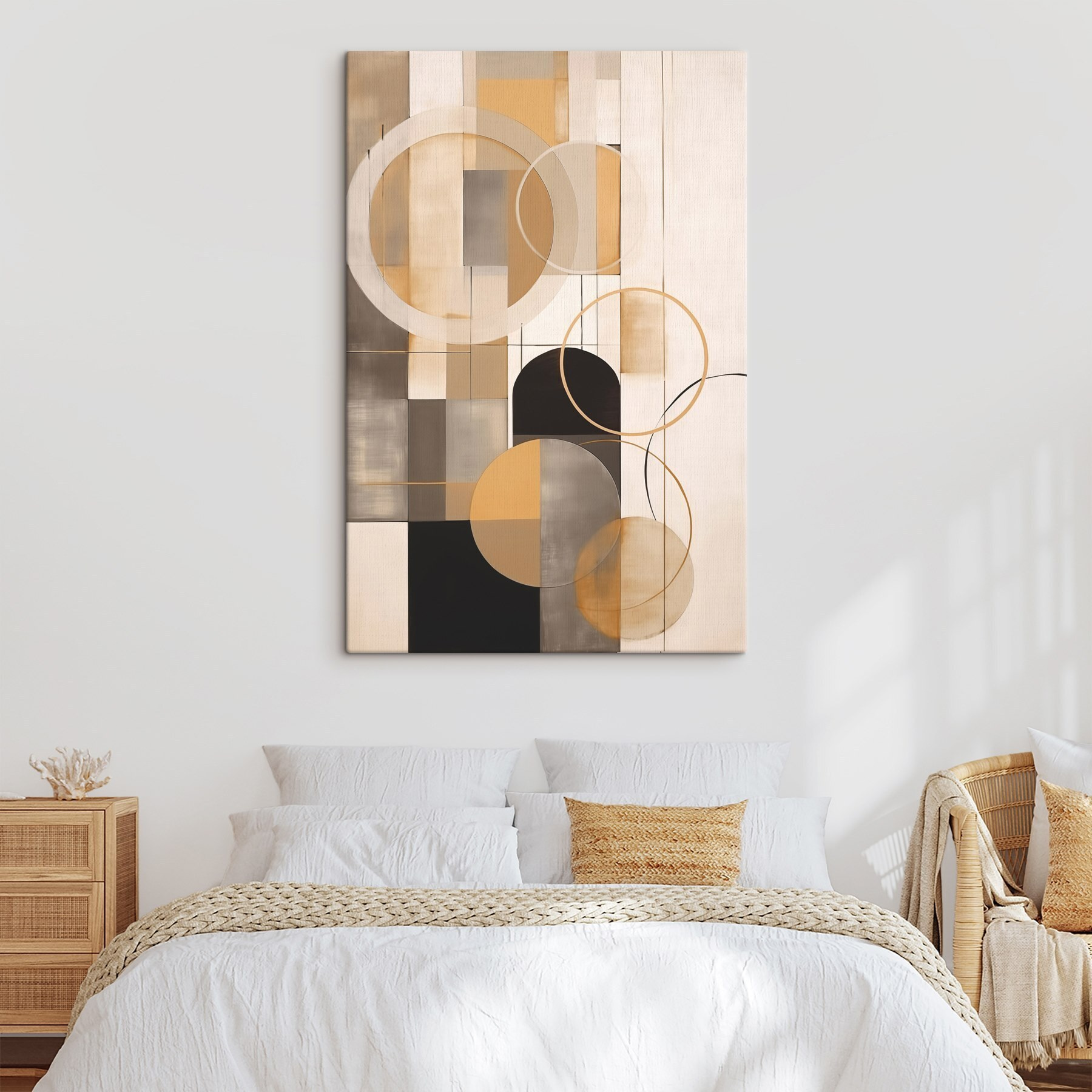 Painting of circles and squares