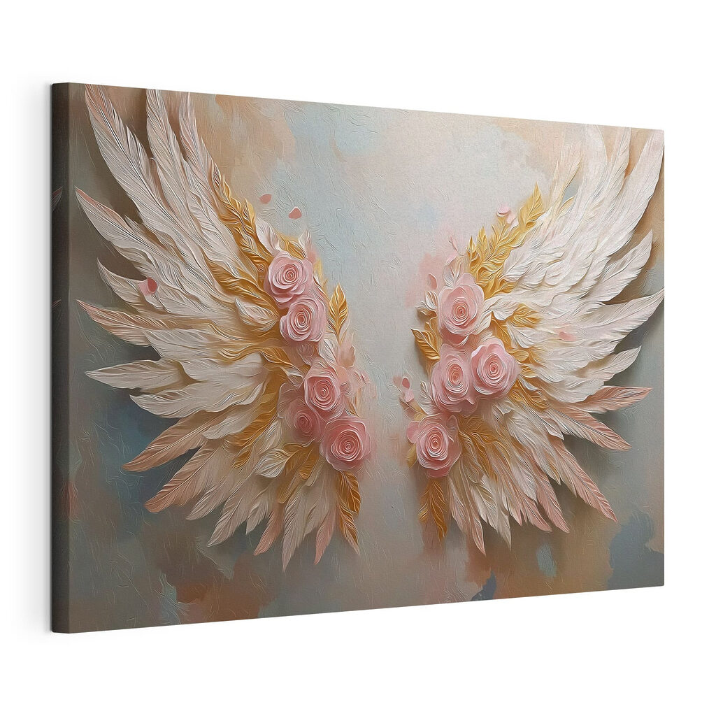 Pink and white wings with flowers