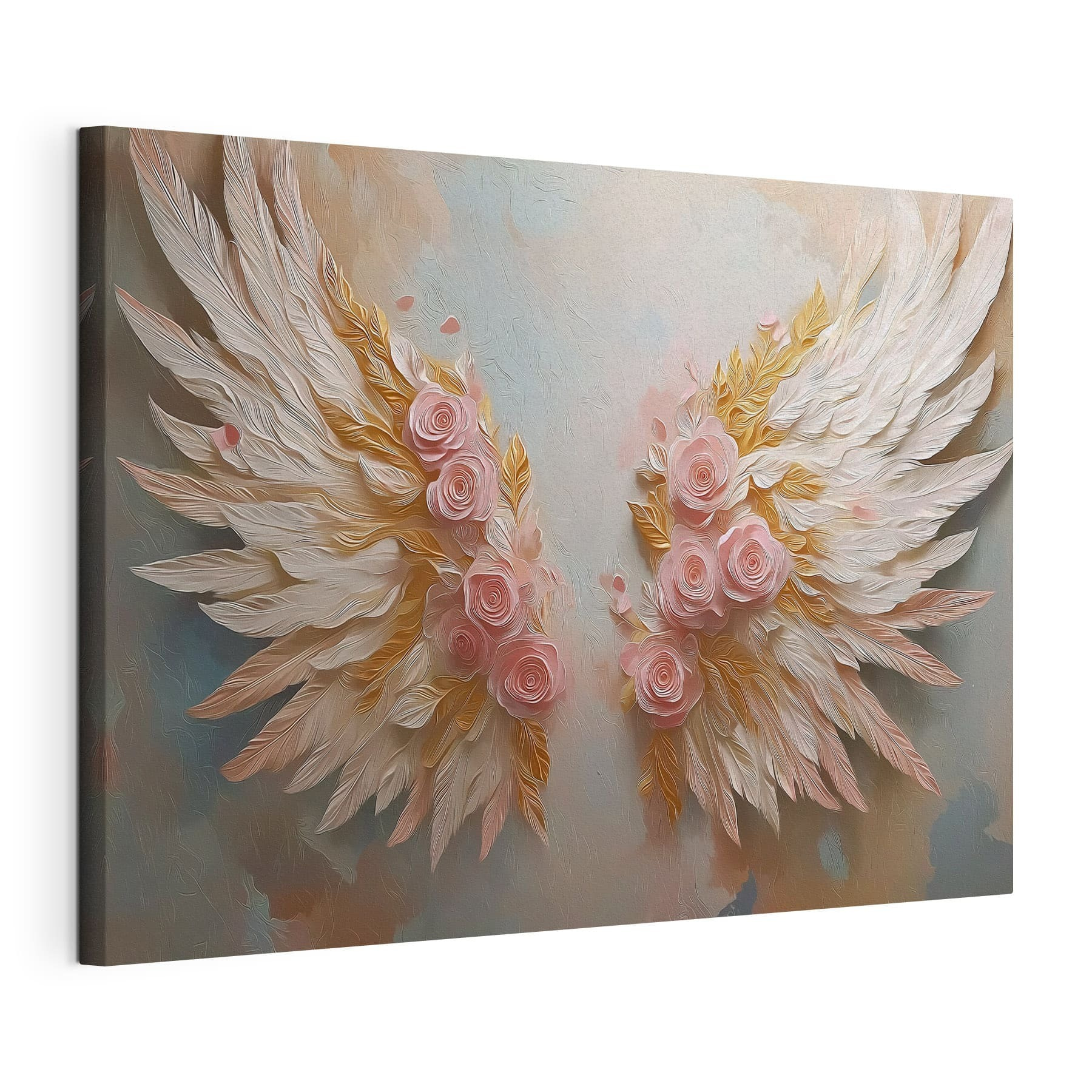 Pink and white wings with flowers