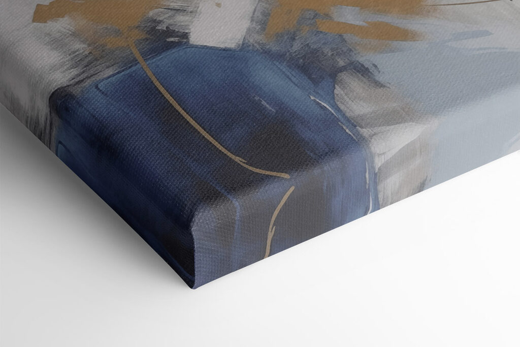 Painting of a blue and white wall