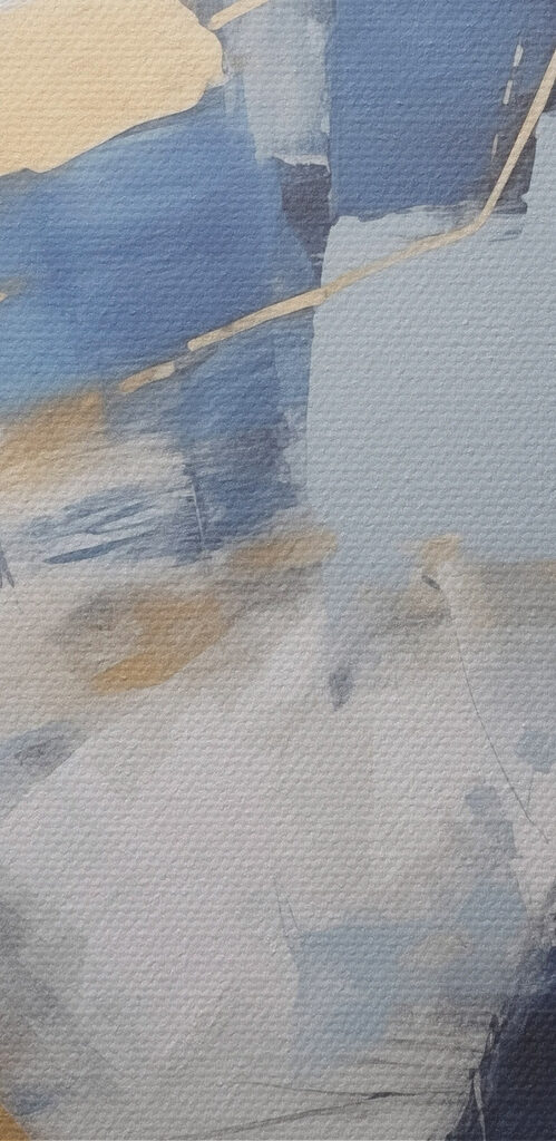 Painting of a blue and white wall