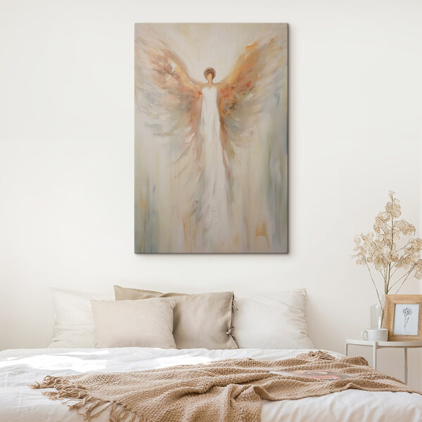 Painting of a person with wings