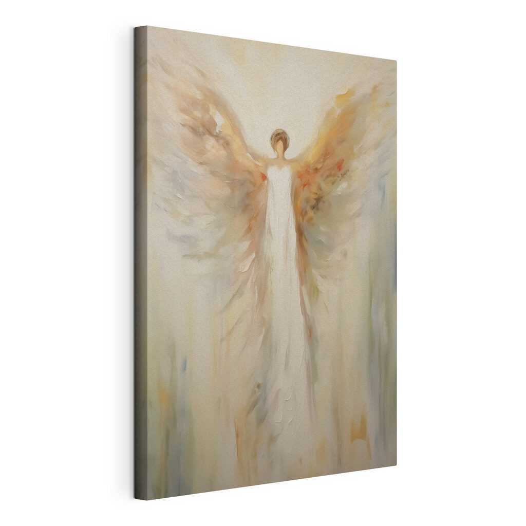 Painting of a person with wings