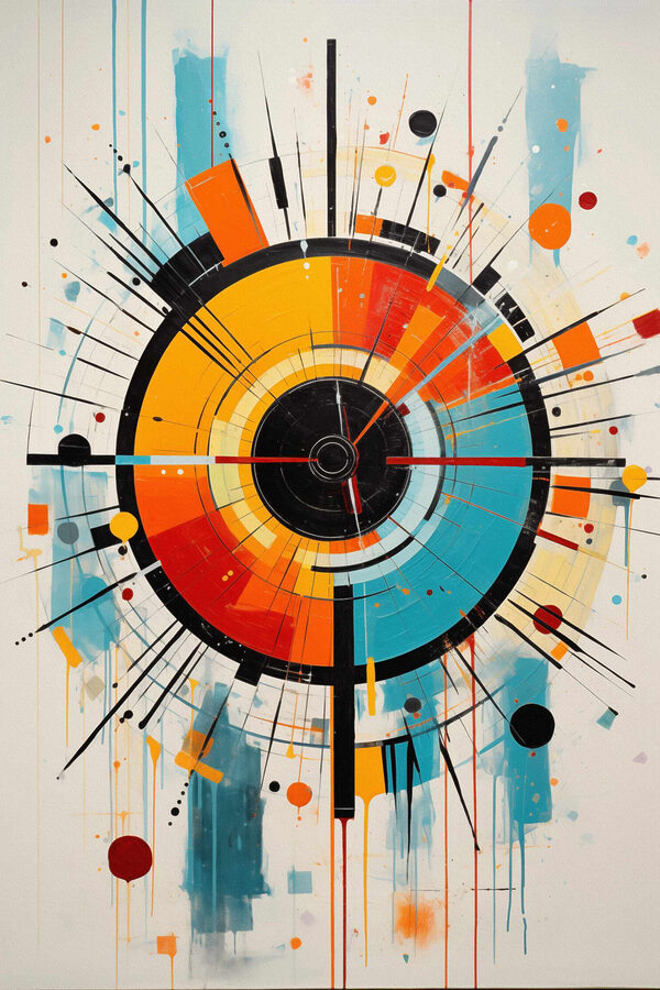 Colorful circle with lines and dots Colorful circle with lines and dots