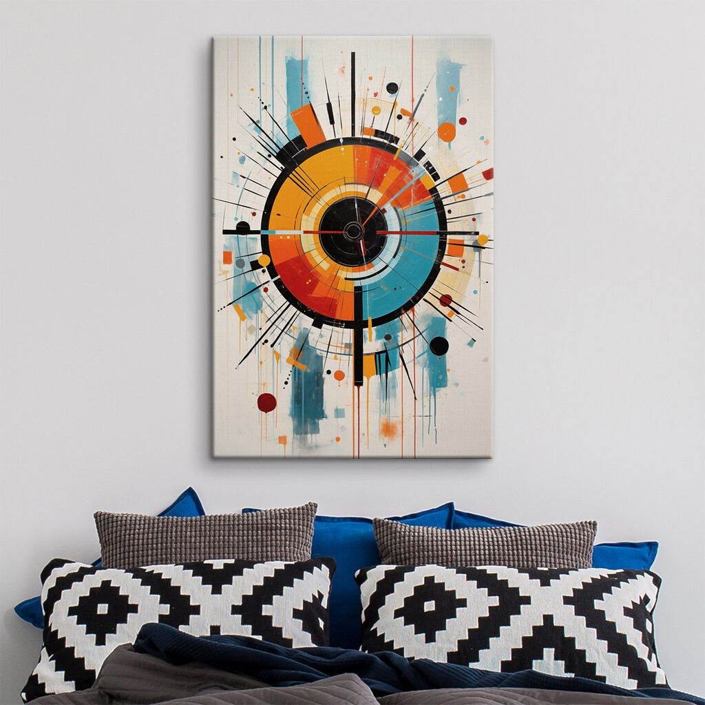 Colorful circle with lines and dots Colorful circle with lines and dots