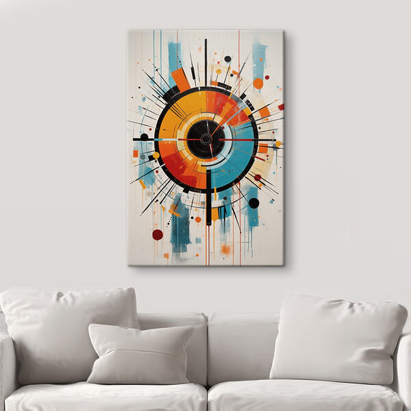 Colorful circle with lines and dots Colorful circle with lines and dots