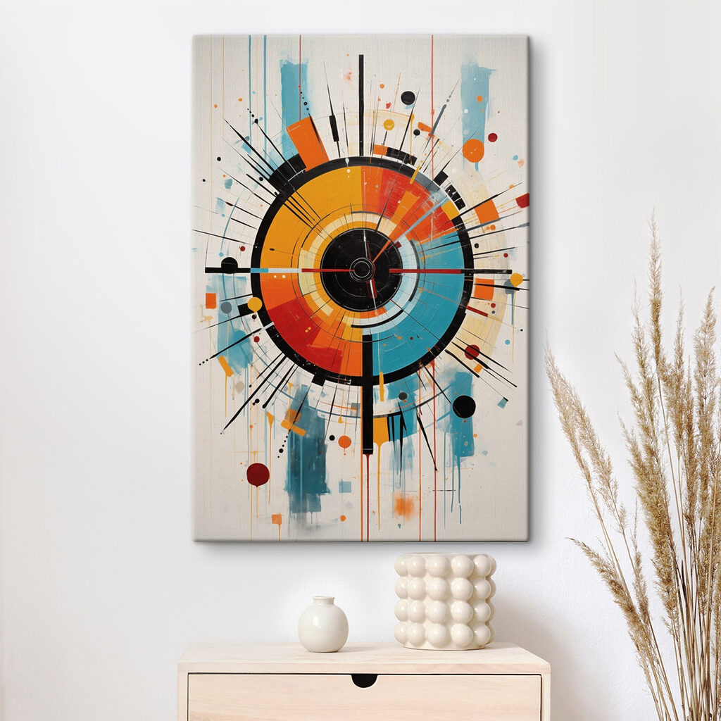 Colorful circle with lines and dots Colorful circle with lines and dots
