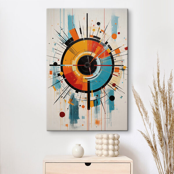 Colorful circle with lines and dots Colorful circle with lines and dots