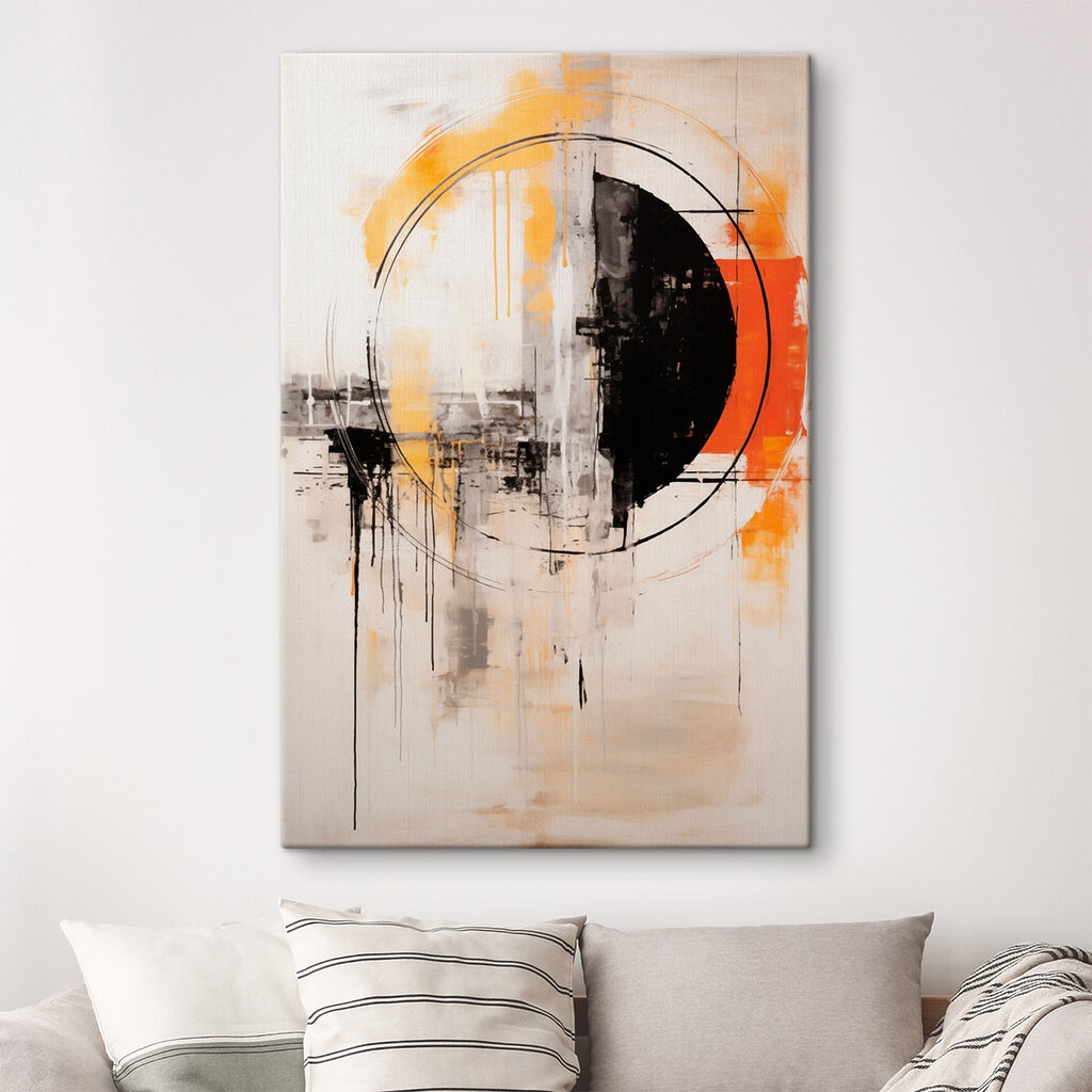 Painting of a circle and a black circle