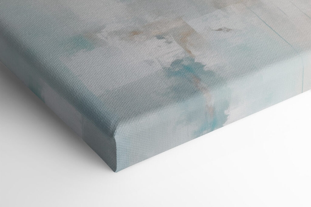 Painting of a white and blue background