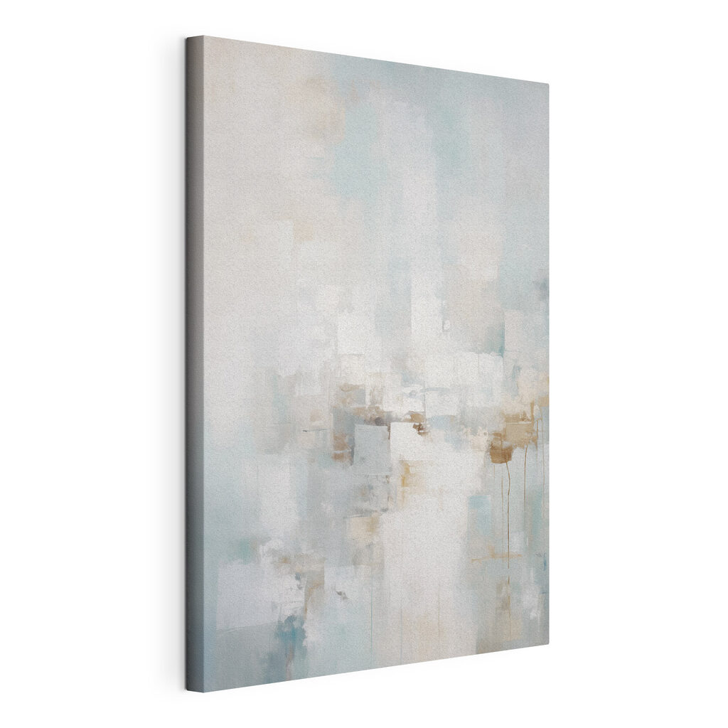 Painting of a white and blue background