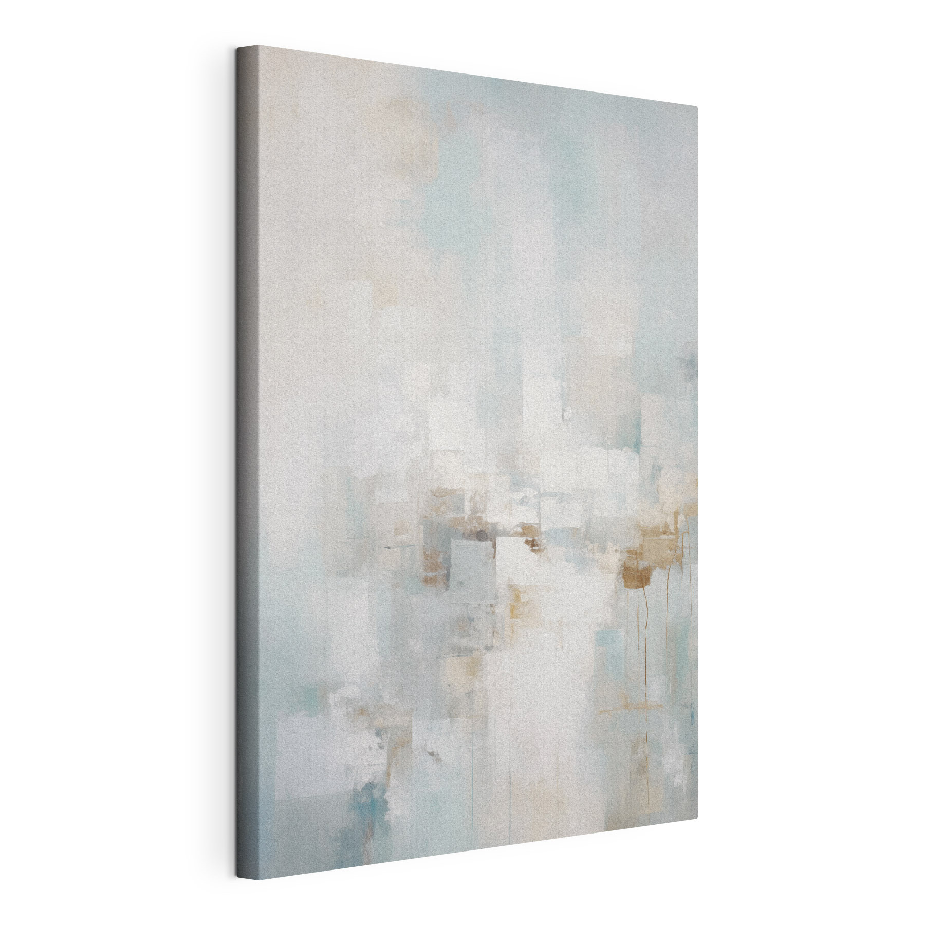 Painting of a white and blue background