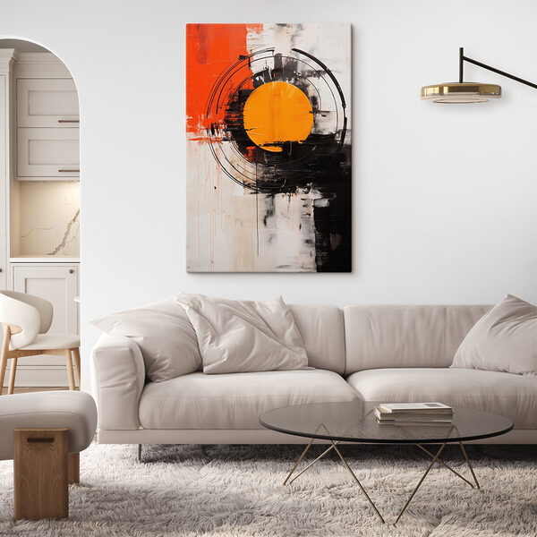 Painting of a circle with a yellow circle in the middle