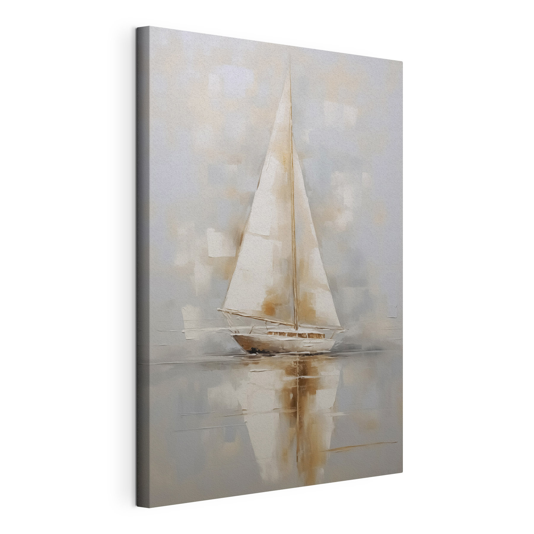 Painting of a sailboat on water