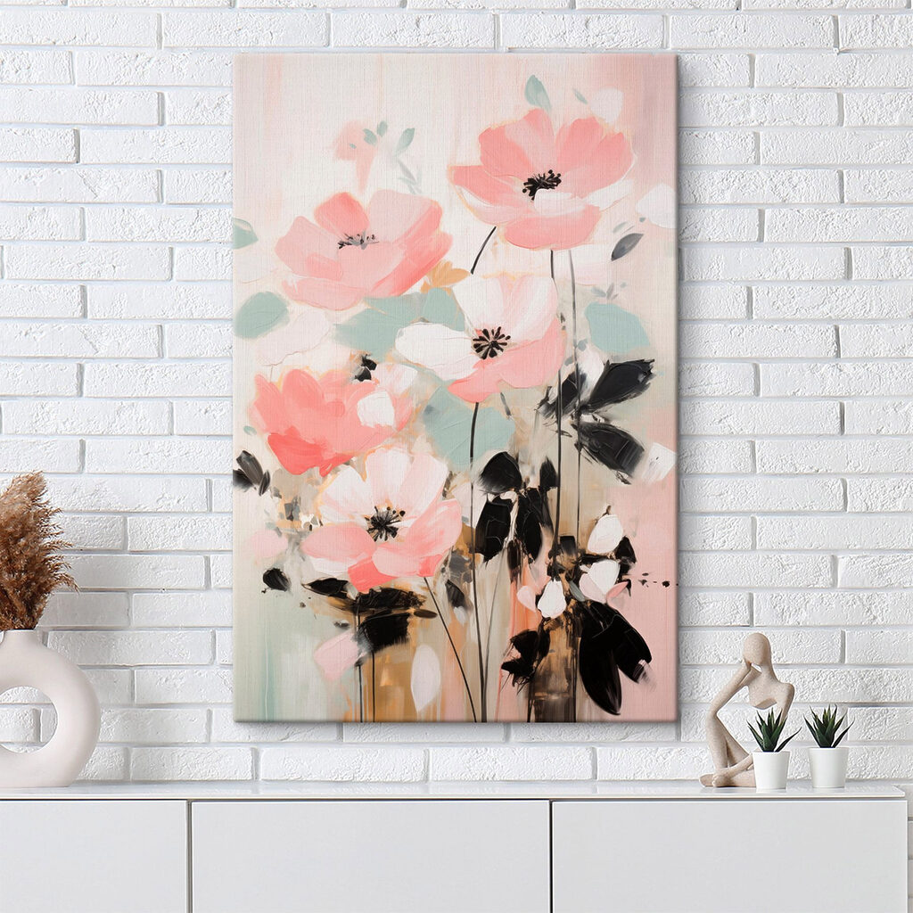 Painting of pink flowers Painting of pink flowers