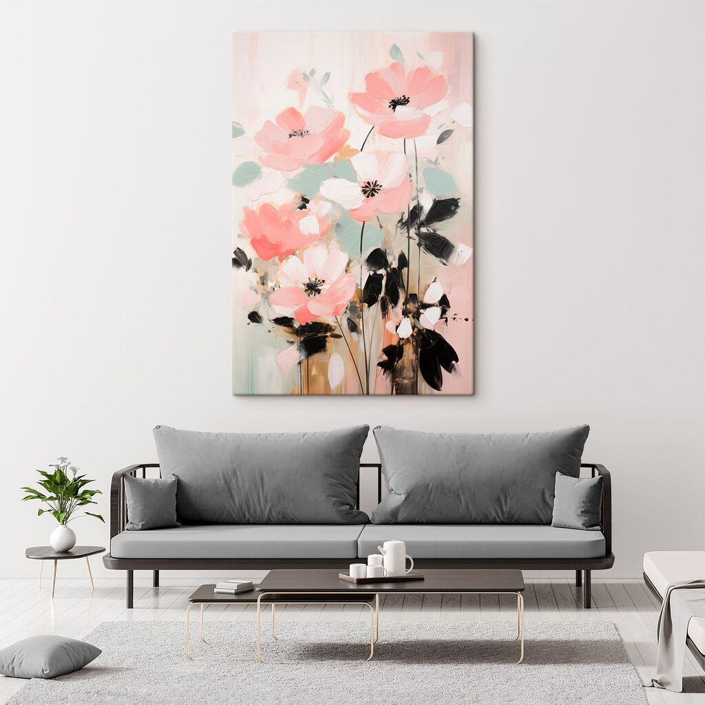 Painting of pink flowers Painting of pink flowers