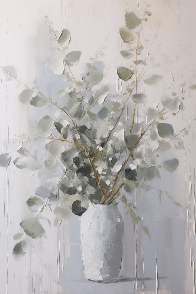 Painting of a plant in a vase Painting of a plant in a vase