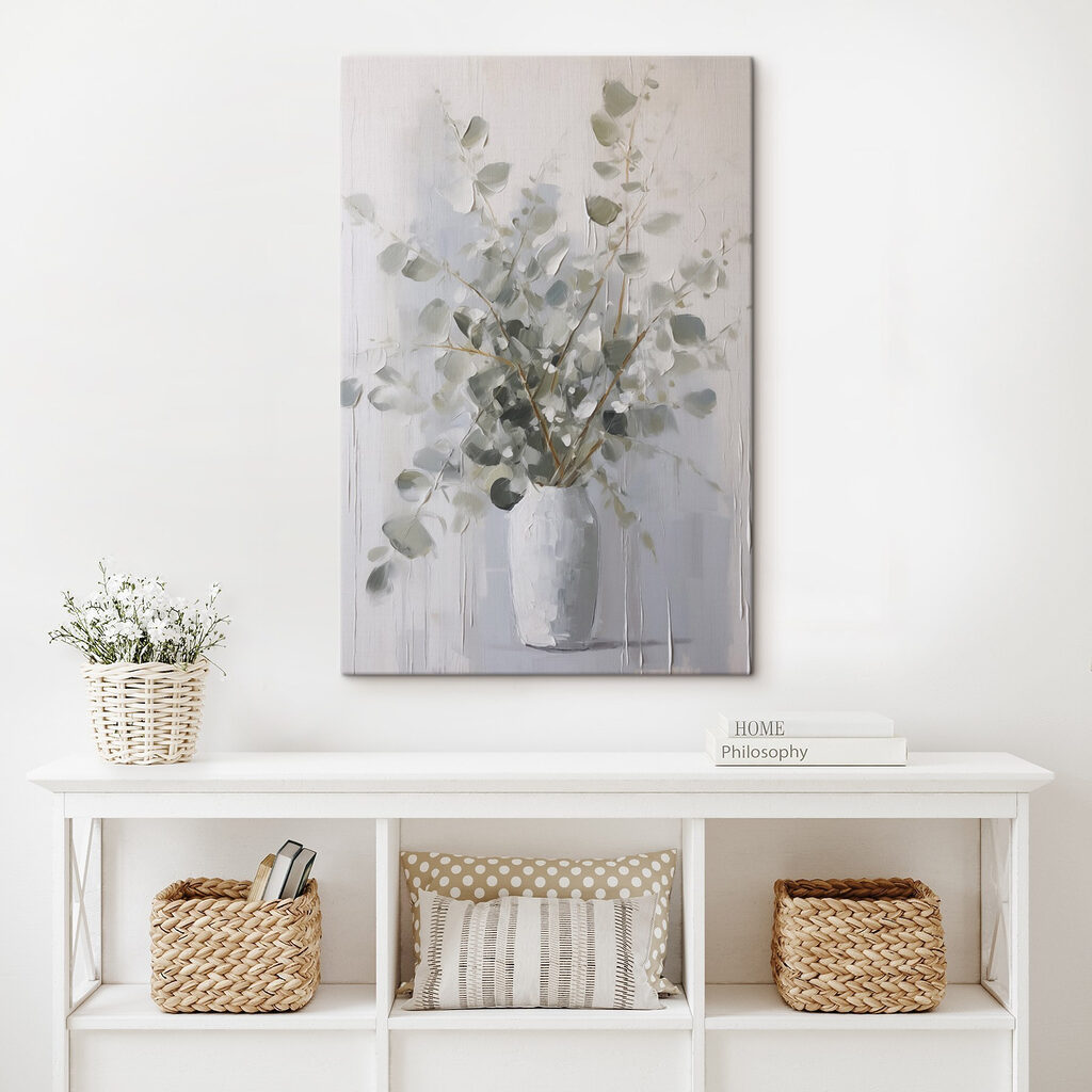 Painting of a plant in a vase Painting of a plant in a vase