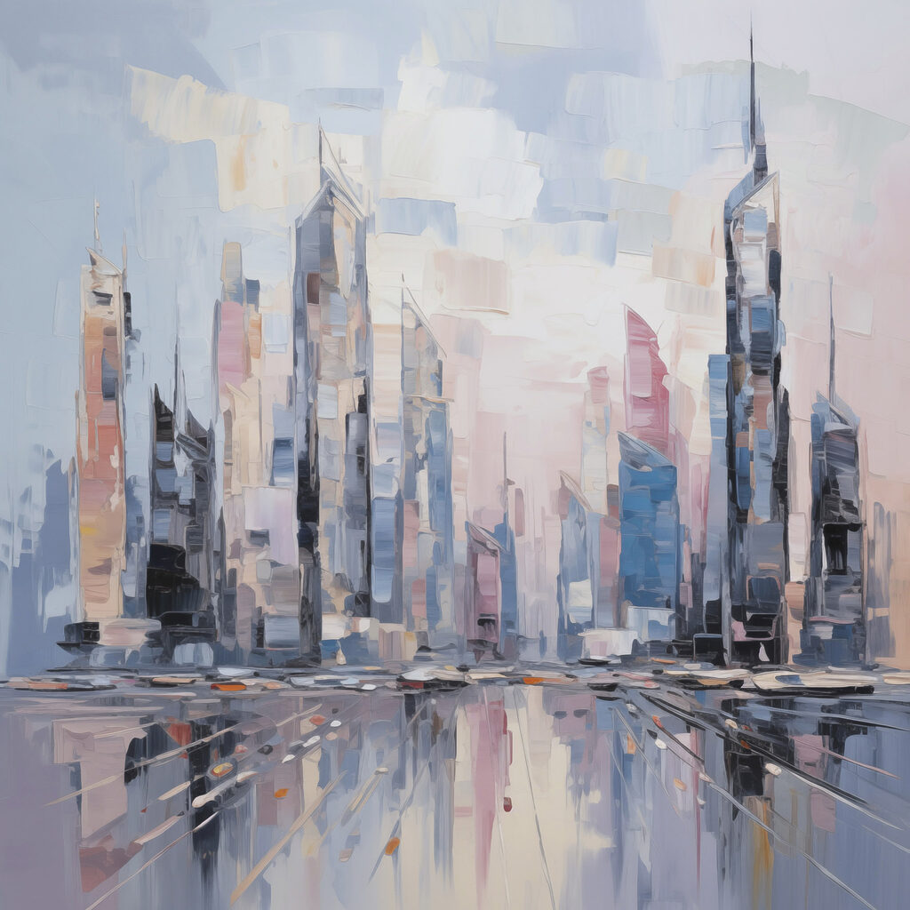 Painting of a city