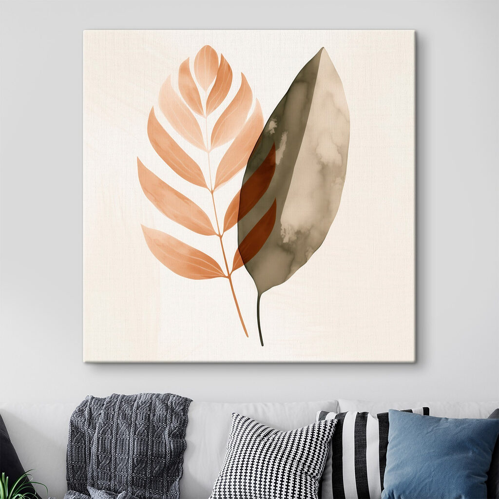 Elegant leaves on a soft background