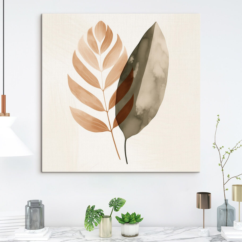 Elegant leaves on a soft background
