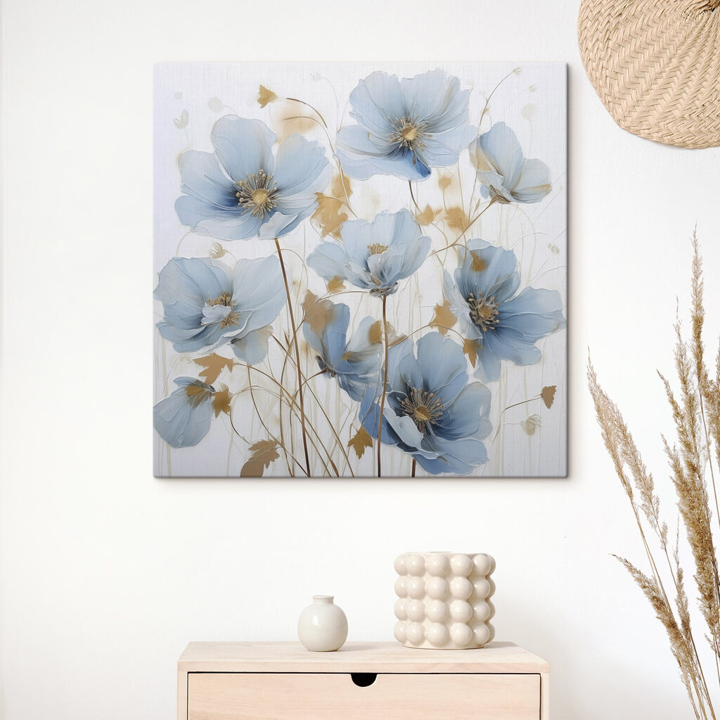 Painting of flowers on a white background