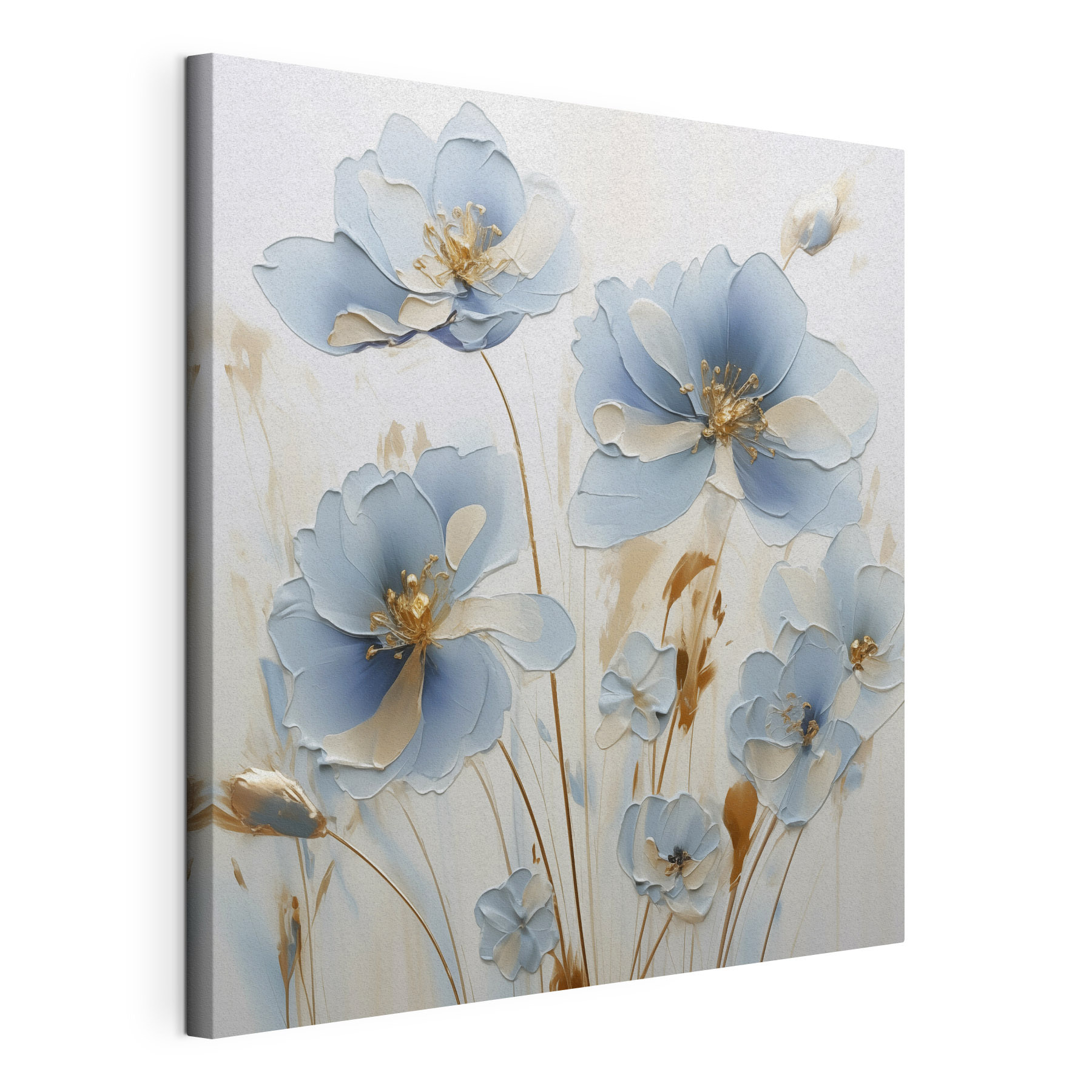 Painting of flowers on a white surface Painting of flowers on a white surface
