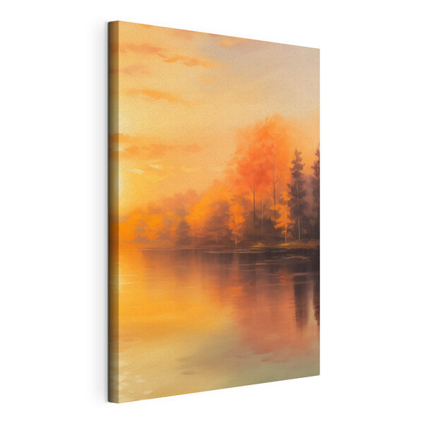 Quadri Quadri Acquerello raffigurante alberi e un lago (COD: s46772)