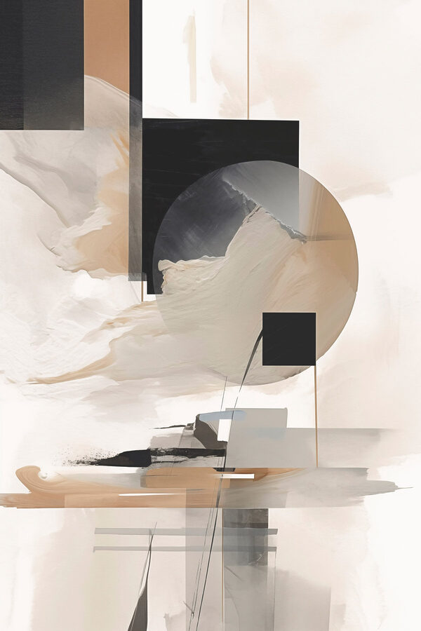 Painting of a circle and squares