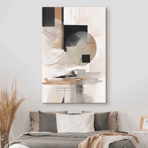 Painting of a circle and squares
